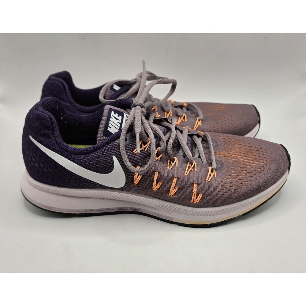 Nike Air Zoom Pegasus 33 Purple Athletic Running Shoes 831356-500 Women Size 10